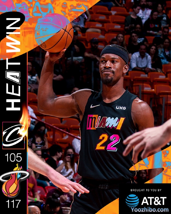 热火117-105击退骑士 阿德巴约30+17 巴特勒24+5 加兰德24+10